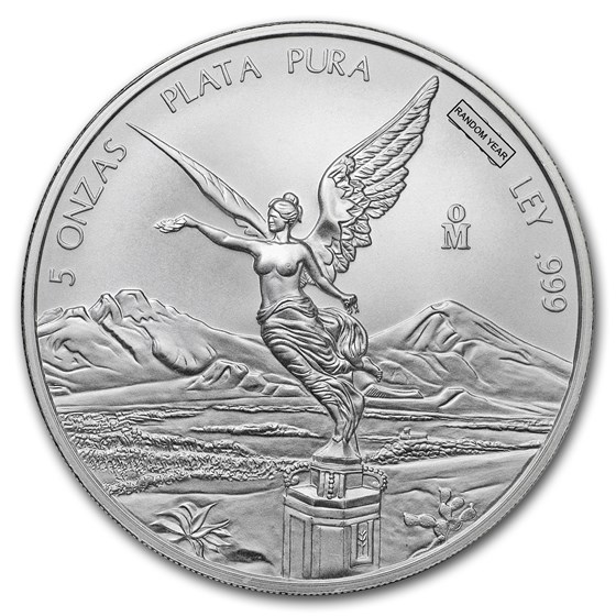 Mexico 5 oz Silver Libertad BU (Random Year) Mexico 5 oz Silver Libertad BU (Random Year)